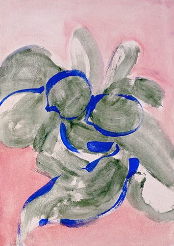 Breasts and the flower 70x50cm pigment and arcylic resin on canvas 2017